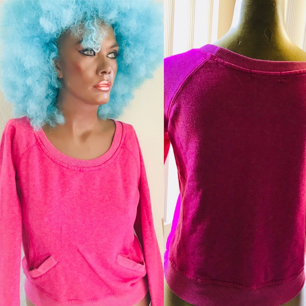 Cute PINK Long Sleeve SWEATSHIRT Style Top Medium